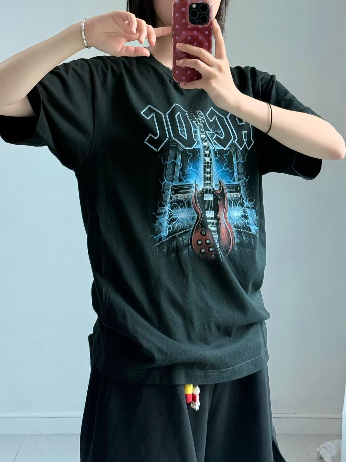 ACDC 기타 블랙 반팔티 상품이미지4