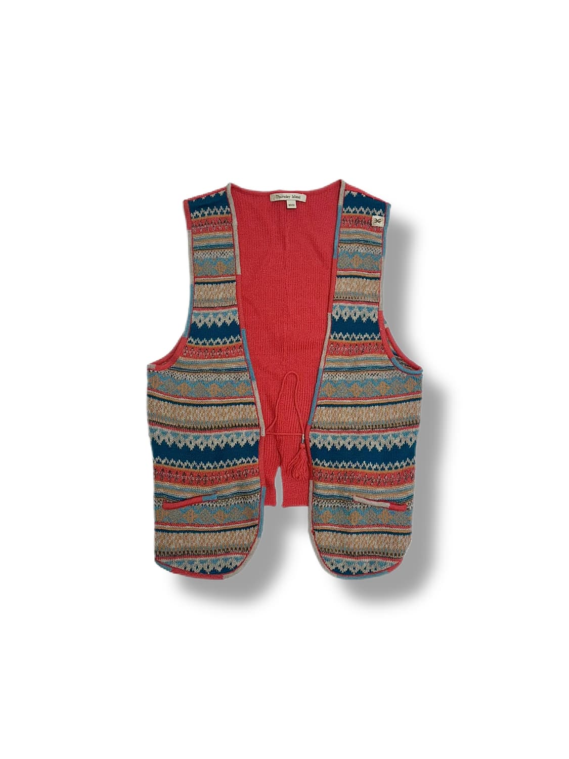 써스데이 아일랜드 에스닉 니트 베스트 상품이미지1