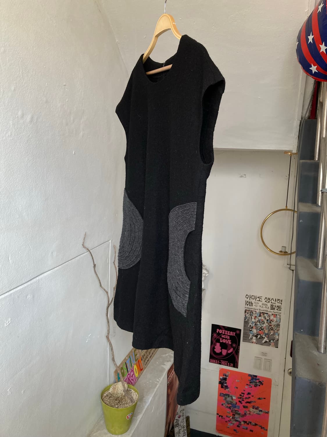 에스닉 블랙 니트 원피스 상품이미지4