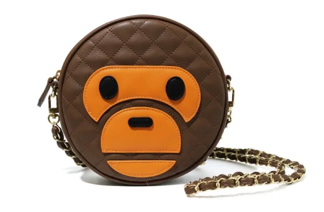 [OS] 베이프 베이비마일로 페이스 레더 퀄팅백 상품이미지1