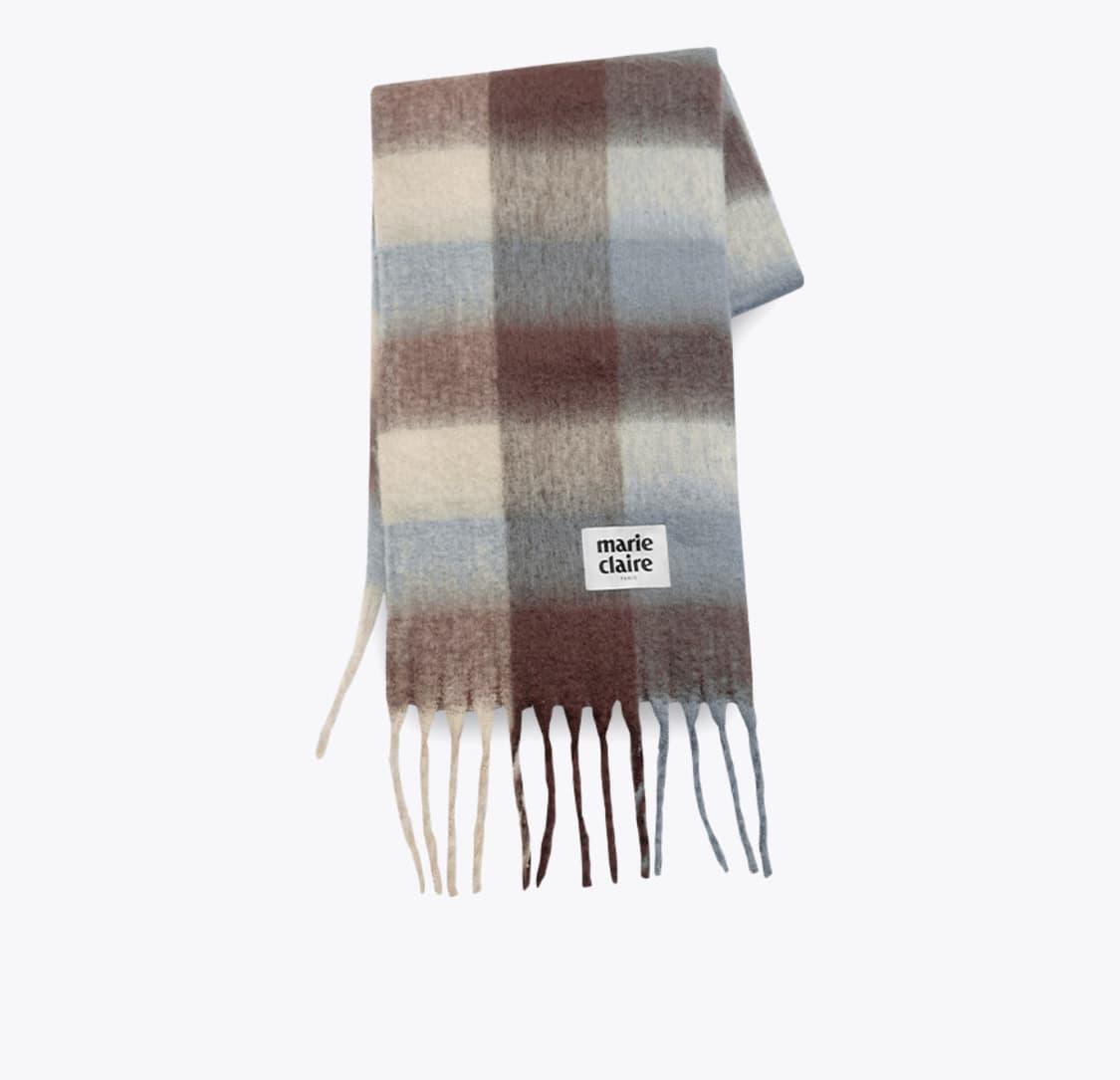 브라운 체크 머플러 상품이미지3