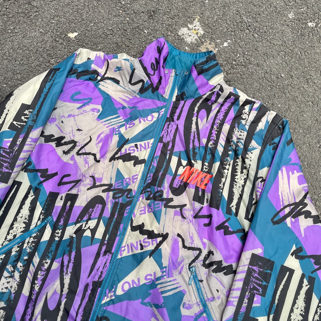 90s 나이키 그래피티 패턴 올드스쿨 트랙자켓 바람막이 XXL 상품이미지3