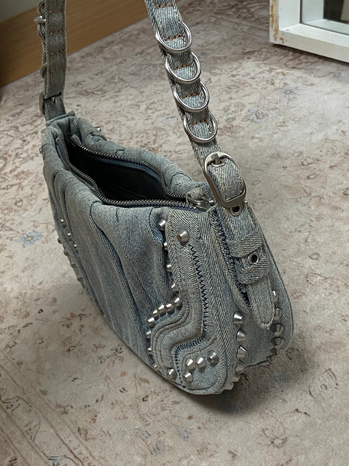 Zara stud denim bag 상품이미지1