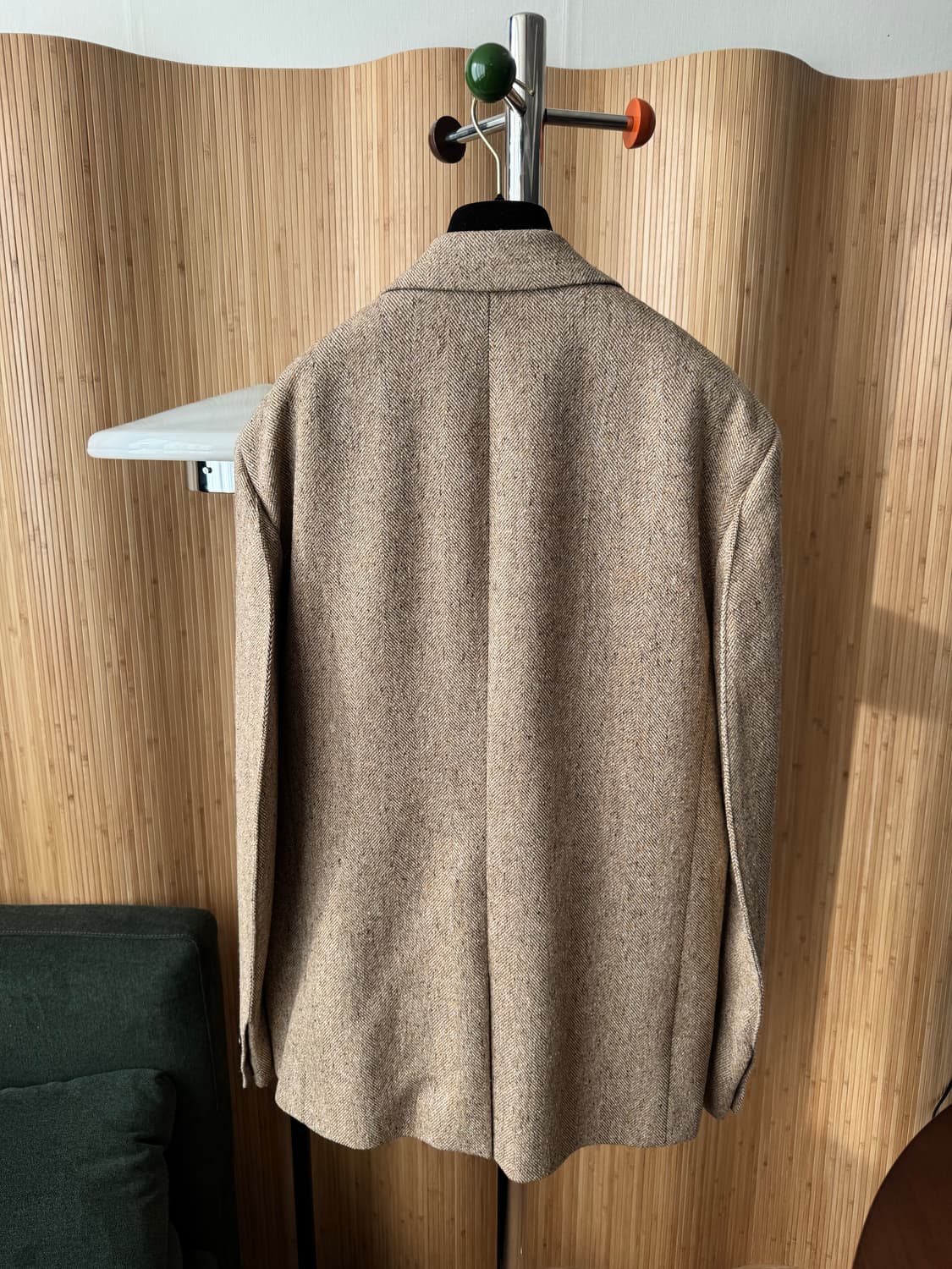 보테가베네타 카멜 블랙 멜란지 쉐브론 모티브 울 재킷52 상품이미지5