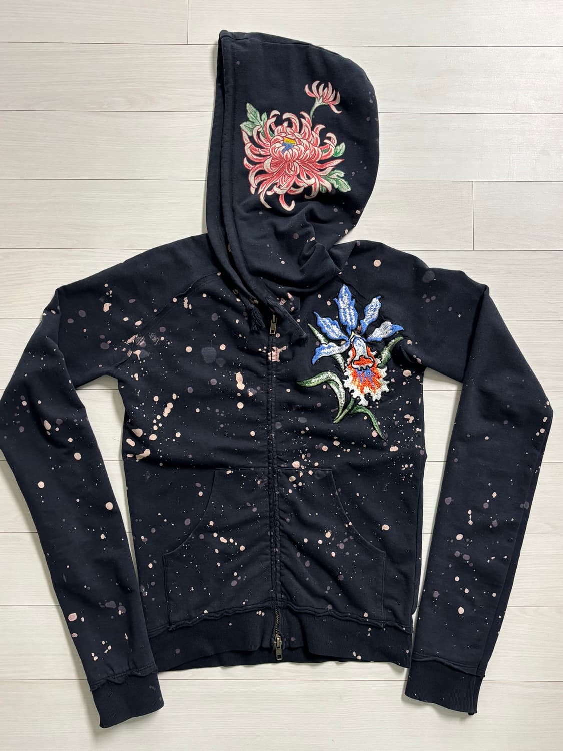 (예약중)반택무배o사이즈문의x 에드하디 빈티지 플라워 후드집업 xs 상품이미지3