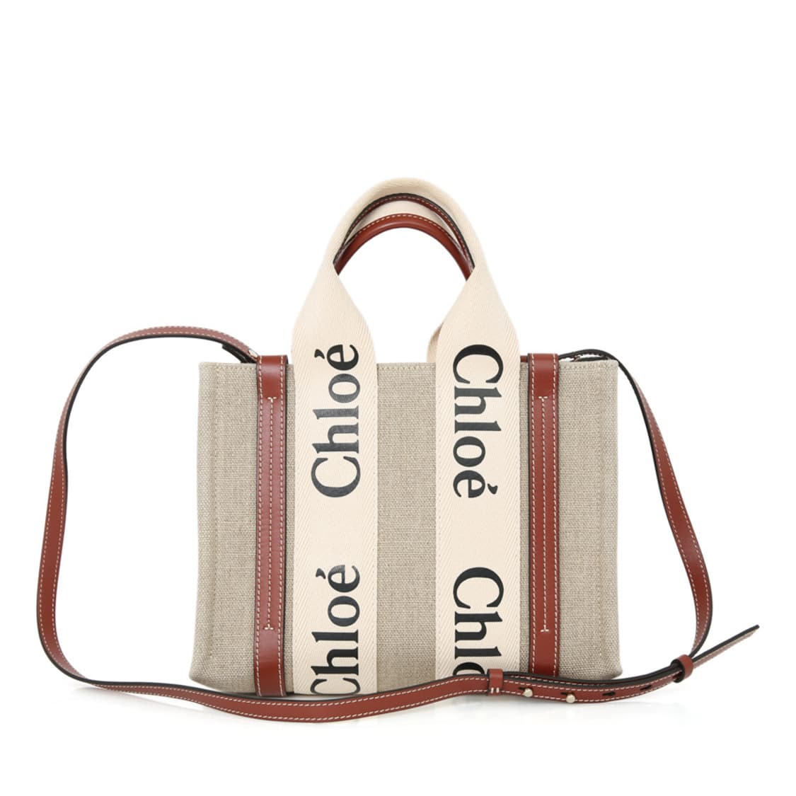 끌로에 우디 스몰 토트 캔버스 우디 크로스백 CHC22AS397I2690 상품이미지5