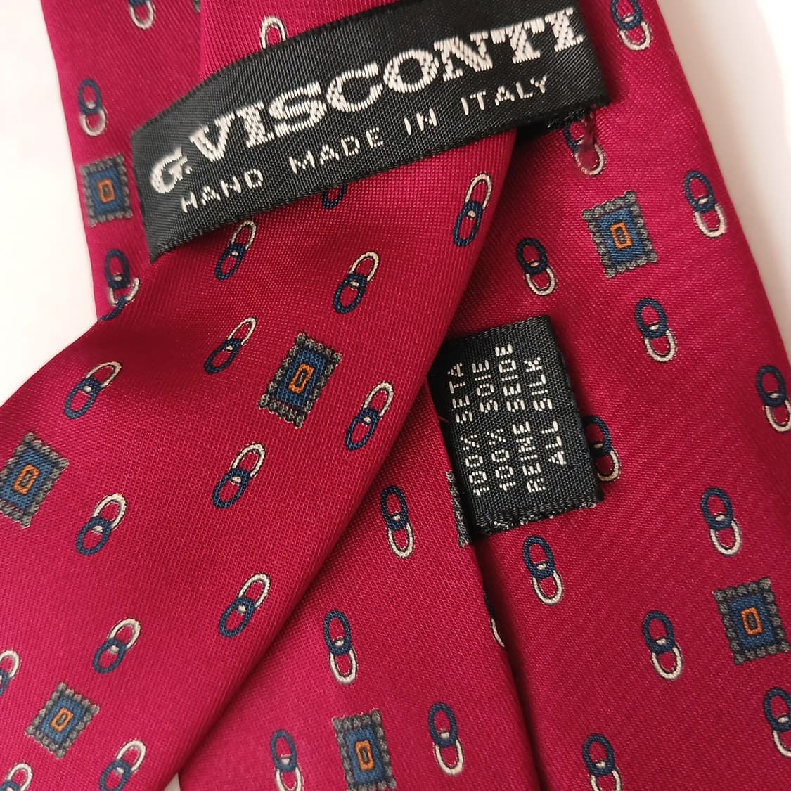 지 비스콘티 실크 버건디 패턴 넥타이 8.5cm A등급 A18940
 상품이미지9