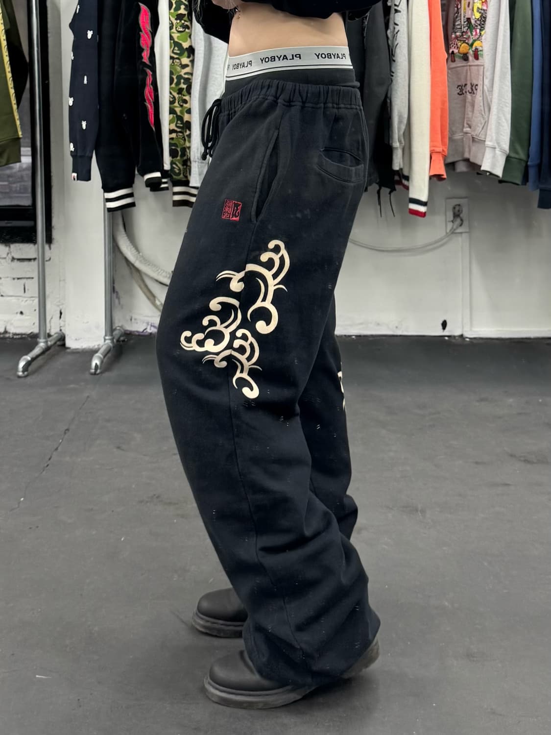 카라쿠리 타마시 오리엔탈 프린팅 스웻팬츠 상품이미지5