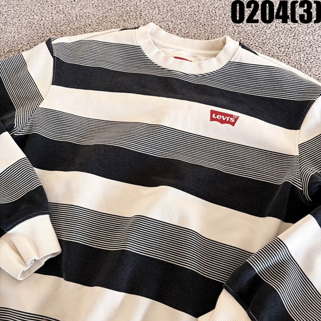 [M] 리바이스 키스 여성 스트라이프 단가라 맨투맨 0204(3) 상품이미지2