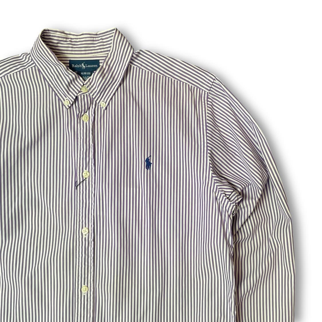 폴로 랄프로렌 퍼플 스트라이프 긴팔 셔츠 XL 상품이미지3