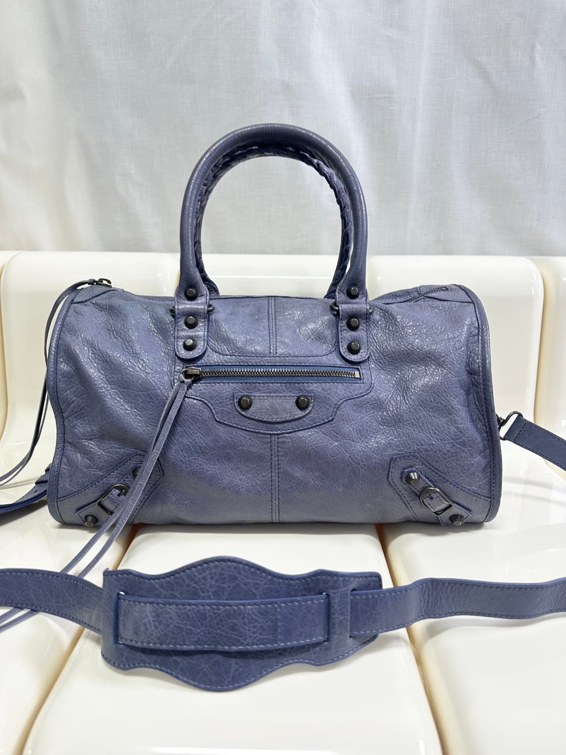 [A 정품] 발렌시아가 시티 모터백 트위기 블루 상품이미지2