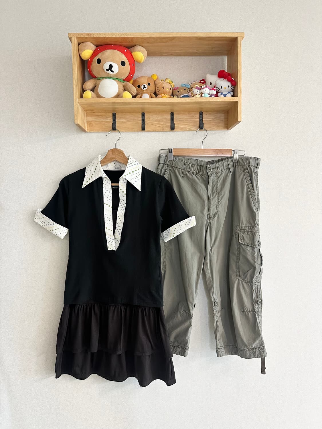 일본빈티지 키치 괴짜 그런지 히피 하구미 스코 레이어드 코디세트 상품이미지1