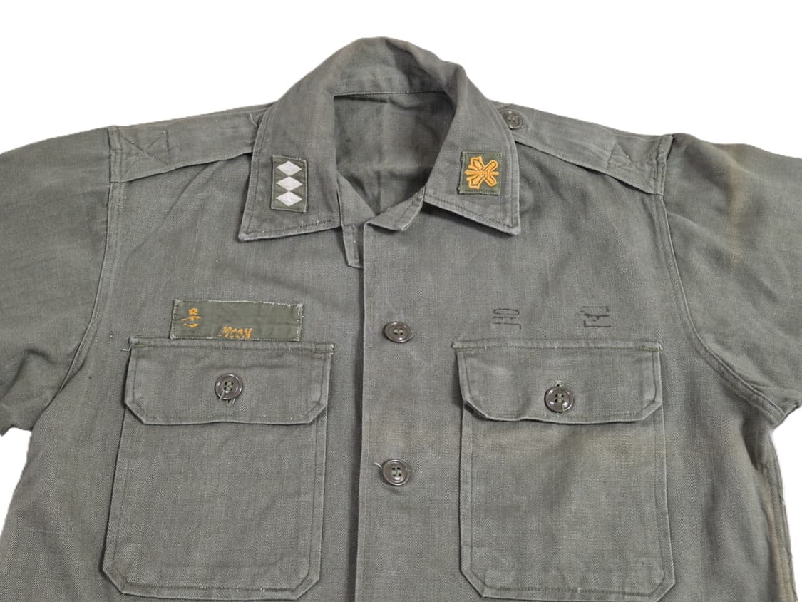 육군 구형 보병 대위 70년대 민무늬 전투복 상의 자켓 (L) 상품이미지9