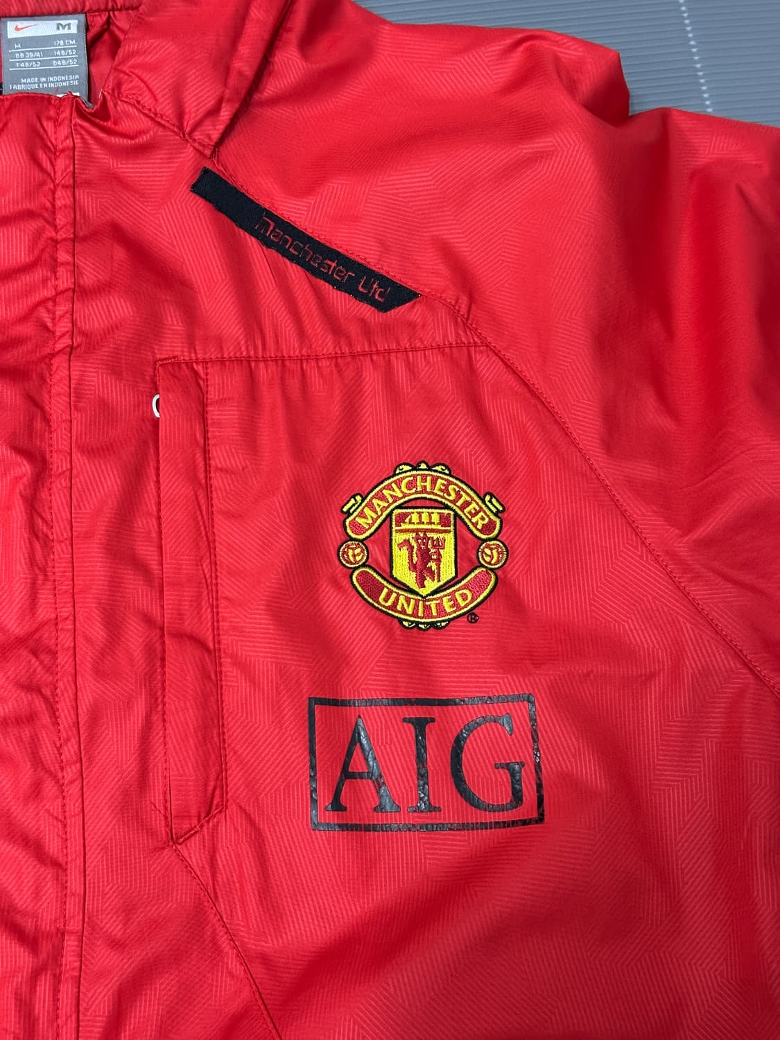나이키 맨유 AIG 바람막이 자켓 레드 M 상품이미지8