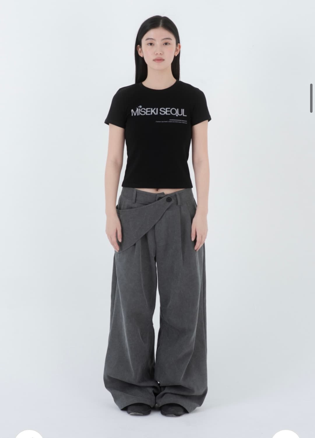 미세키서울 로고 숏 슬리브 반팔 티서츠 블랙 상품이미지2