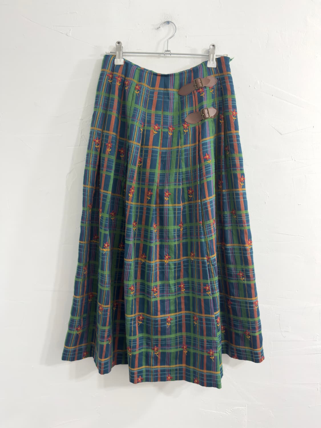 jocomomola flower check buckle skirt 상품이미지5