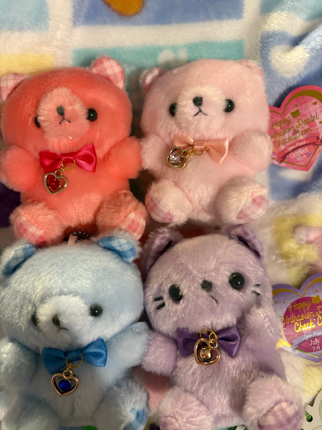 세트) 탄생석 곰 고양이 인형 키링 산리오 키티 태닝 리락쿠마 상품이미지2