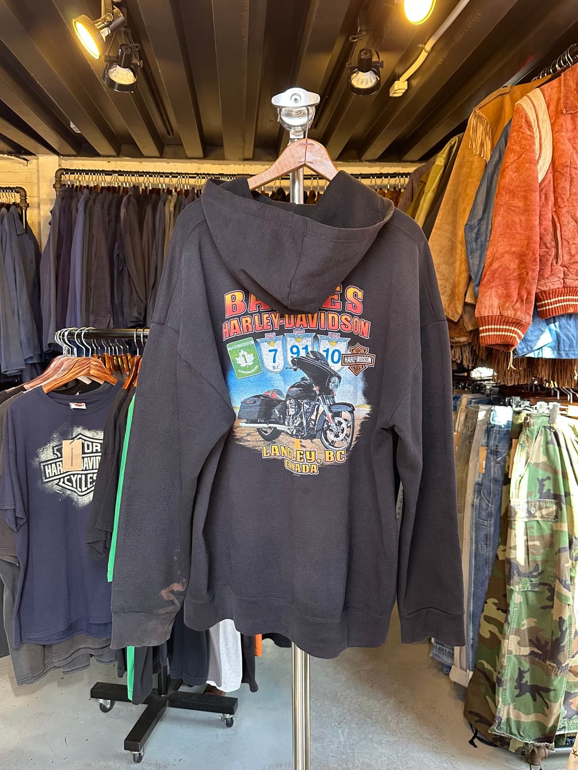 할리데이비슨 페이드 데미지 프린팅 스웻 후드 상품이미지2