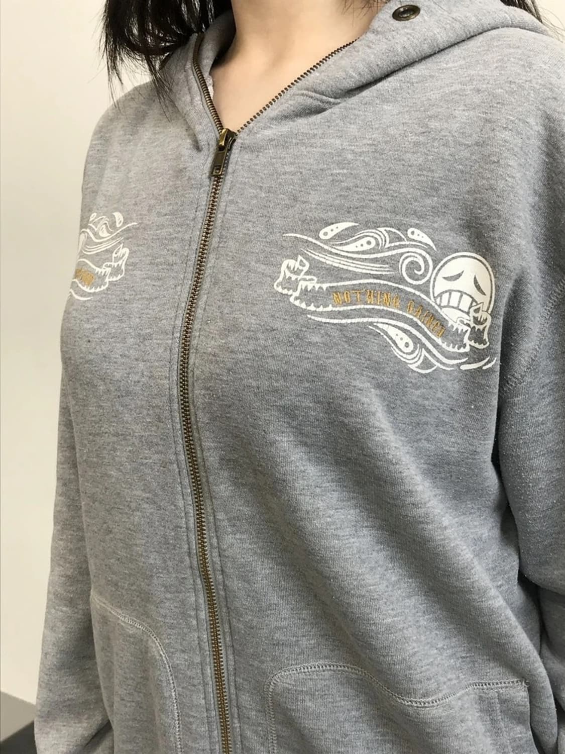 One Piece Skull Graphic Zip Hoodie 상품이미지3