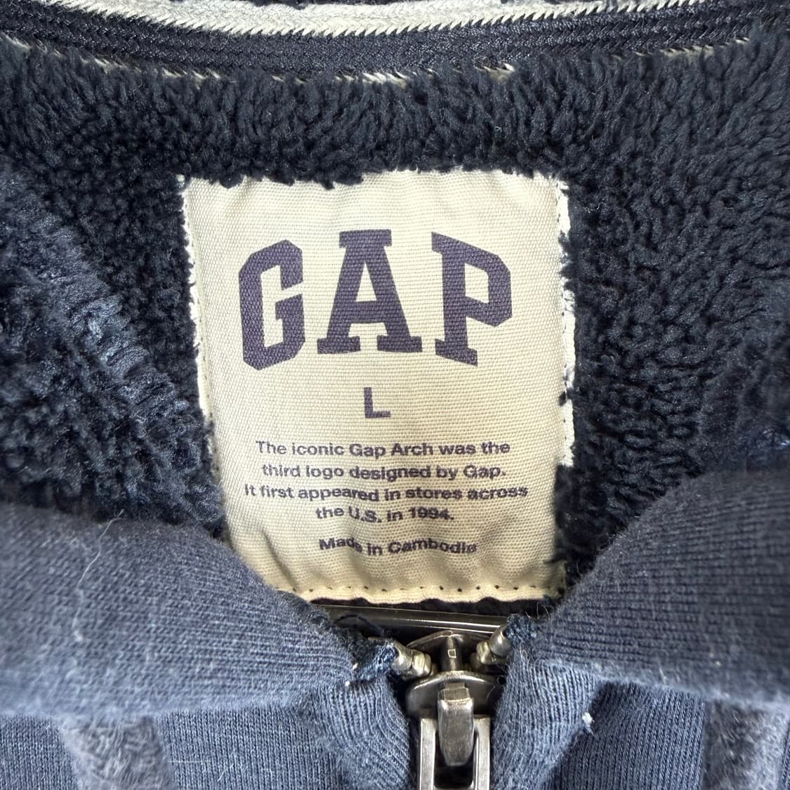 L) GAP 빅로고 보아 플리스 후드집업 네이비 상품이미지3