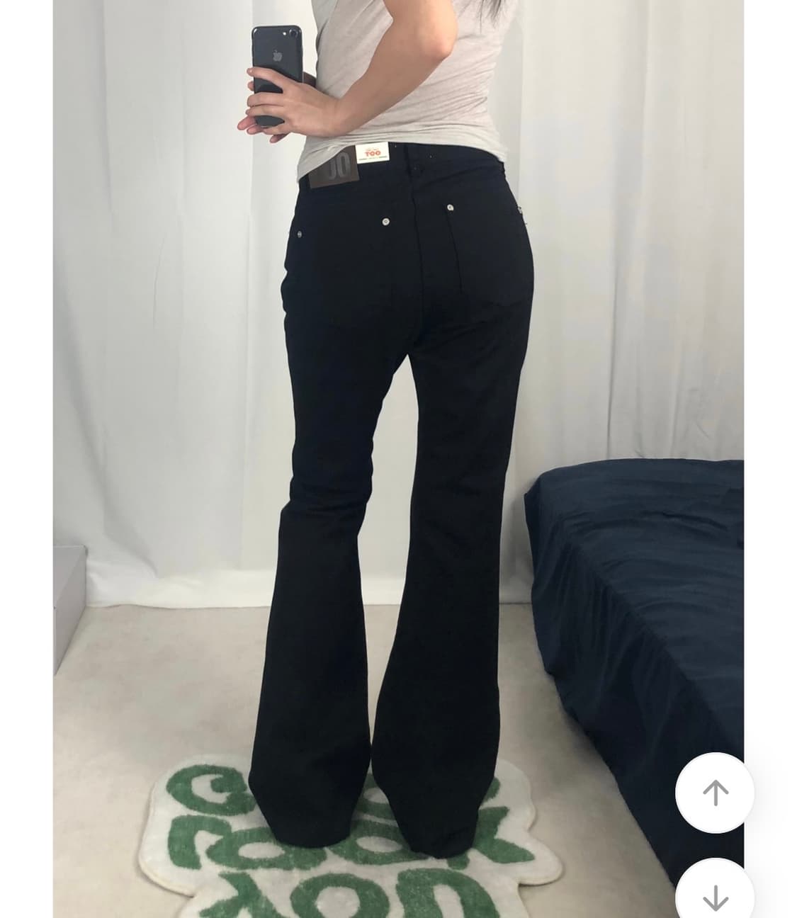 새상품) OOTJ 오오티제이 세미부츠컷 팬츠 블랙 s 상품이미지4