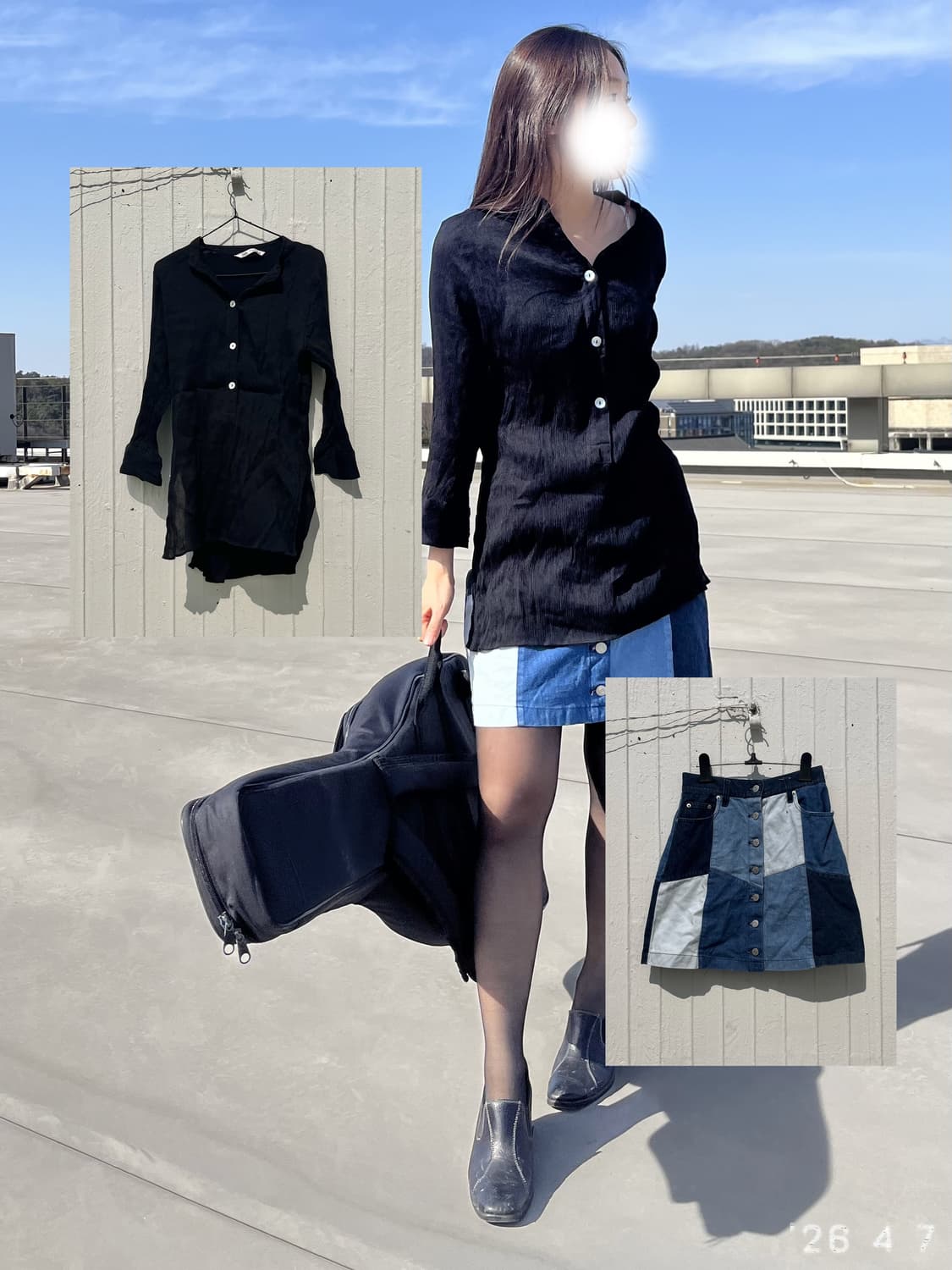 Patchwork Denim Skirt 패치워크 데님 스커트 상품이미지5