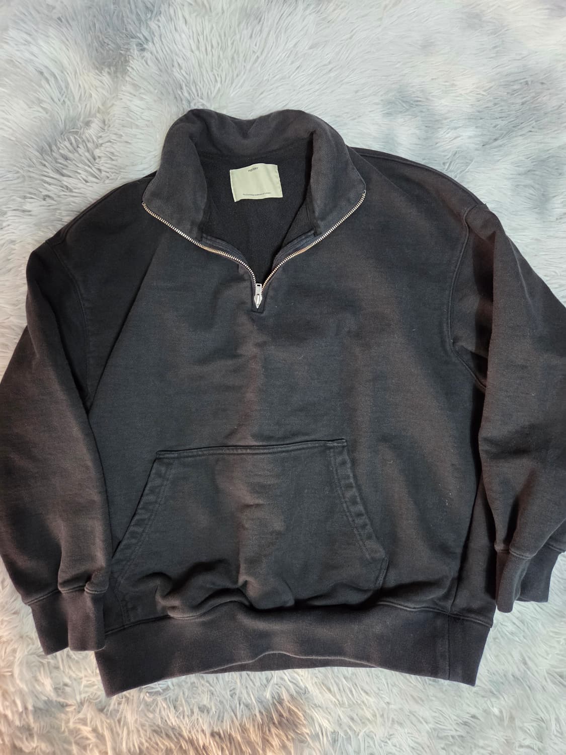 포터리  블랙 하프집업 맨투맨 상품이미지1