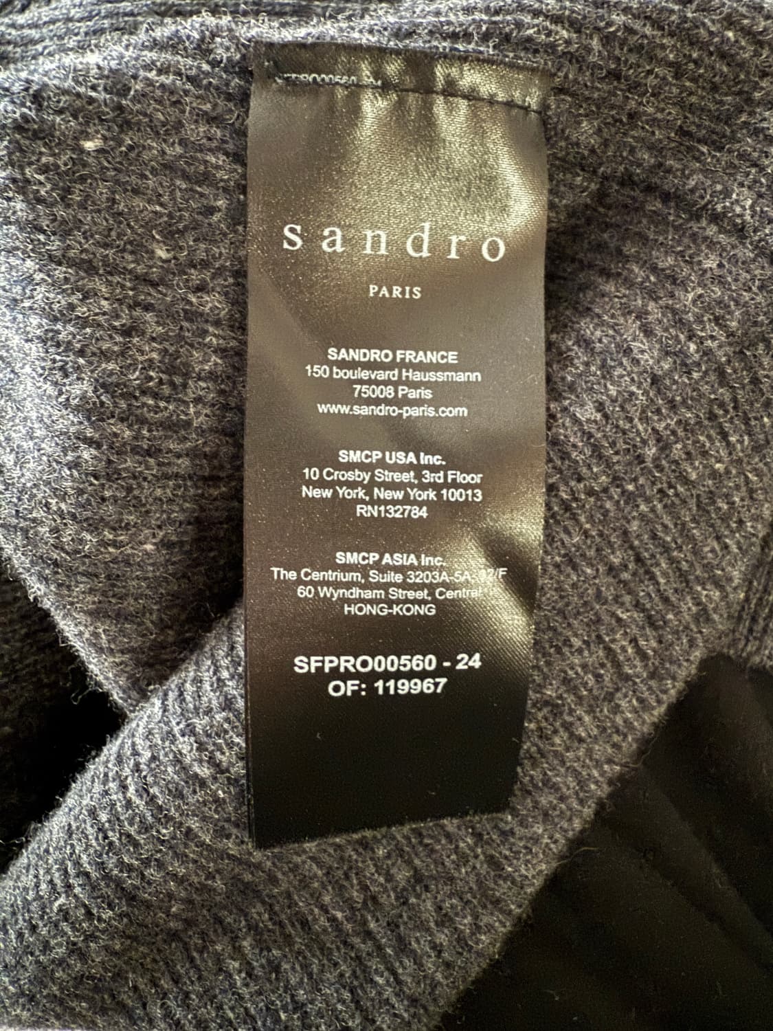 산드로 그레이 울 니트 원피스 36 상품이미지9