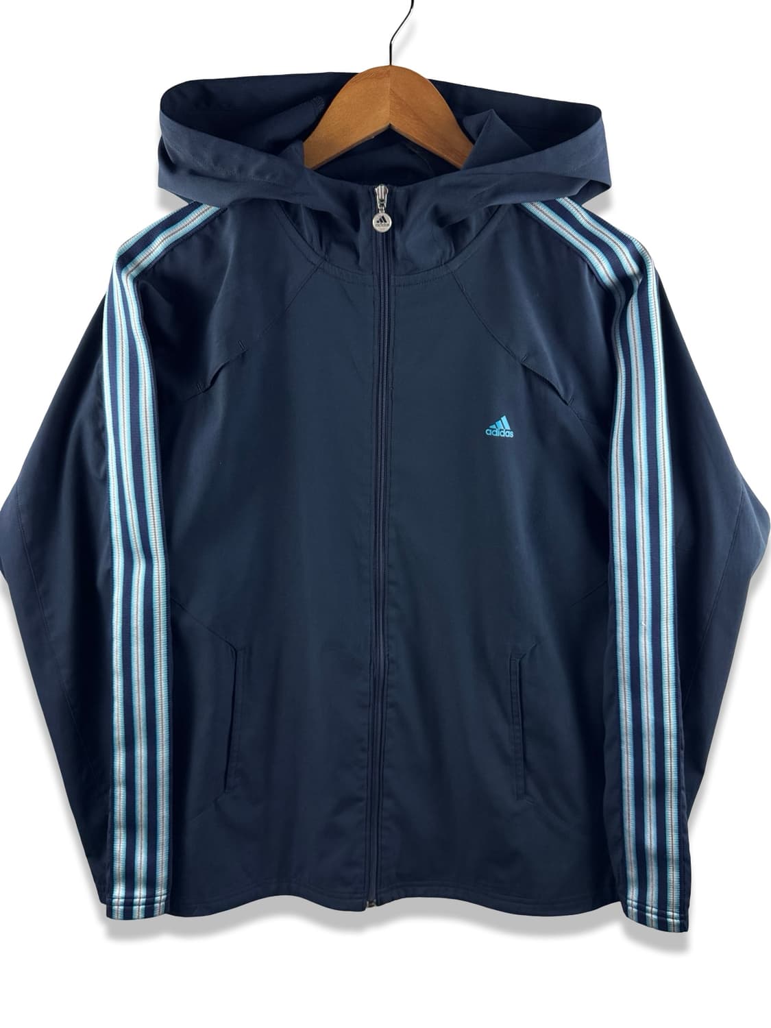아디다스 네이비 스카이블루 후드 바람막이2899 상품이미지1