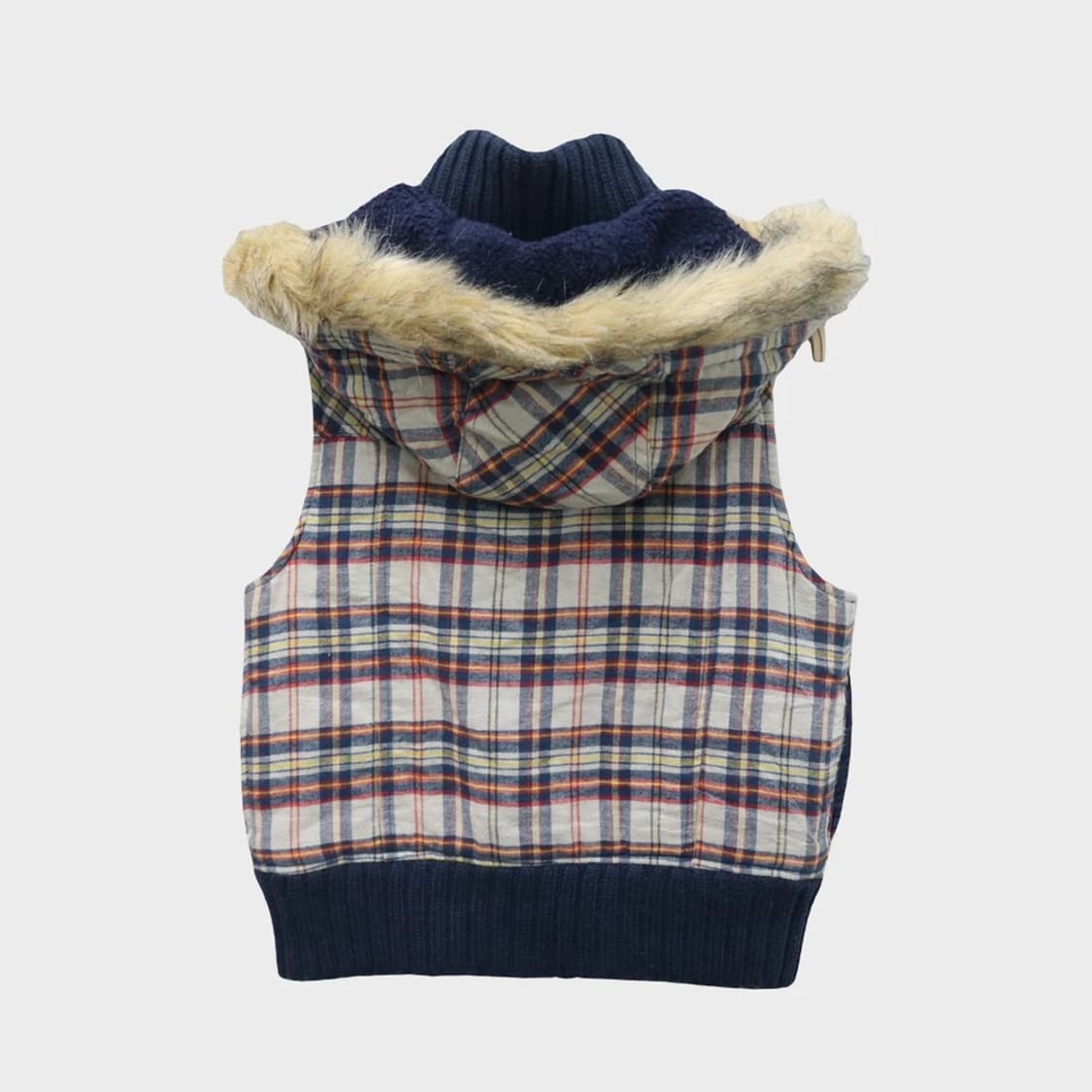 터틀넥 체크 조끼 61237 상품이미지2