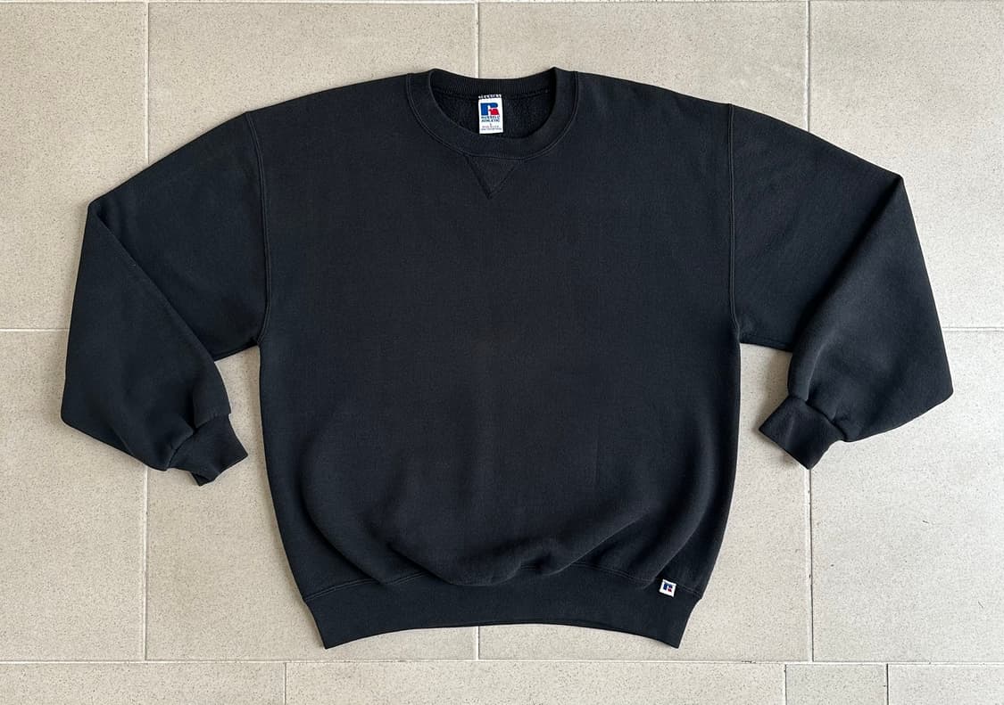 90s 빈티지 러셀 스웻셔츠 블랙 L USA 상품이미지1