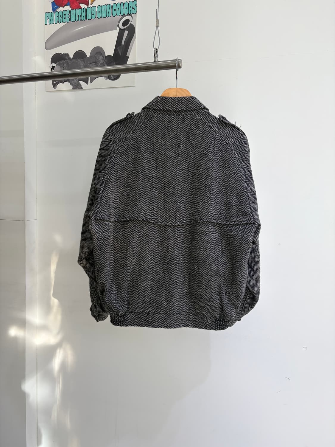 빈티지 버버리 헤링본 트위드 울 자켓 상품이미지5