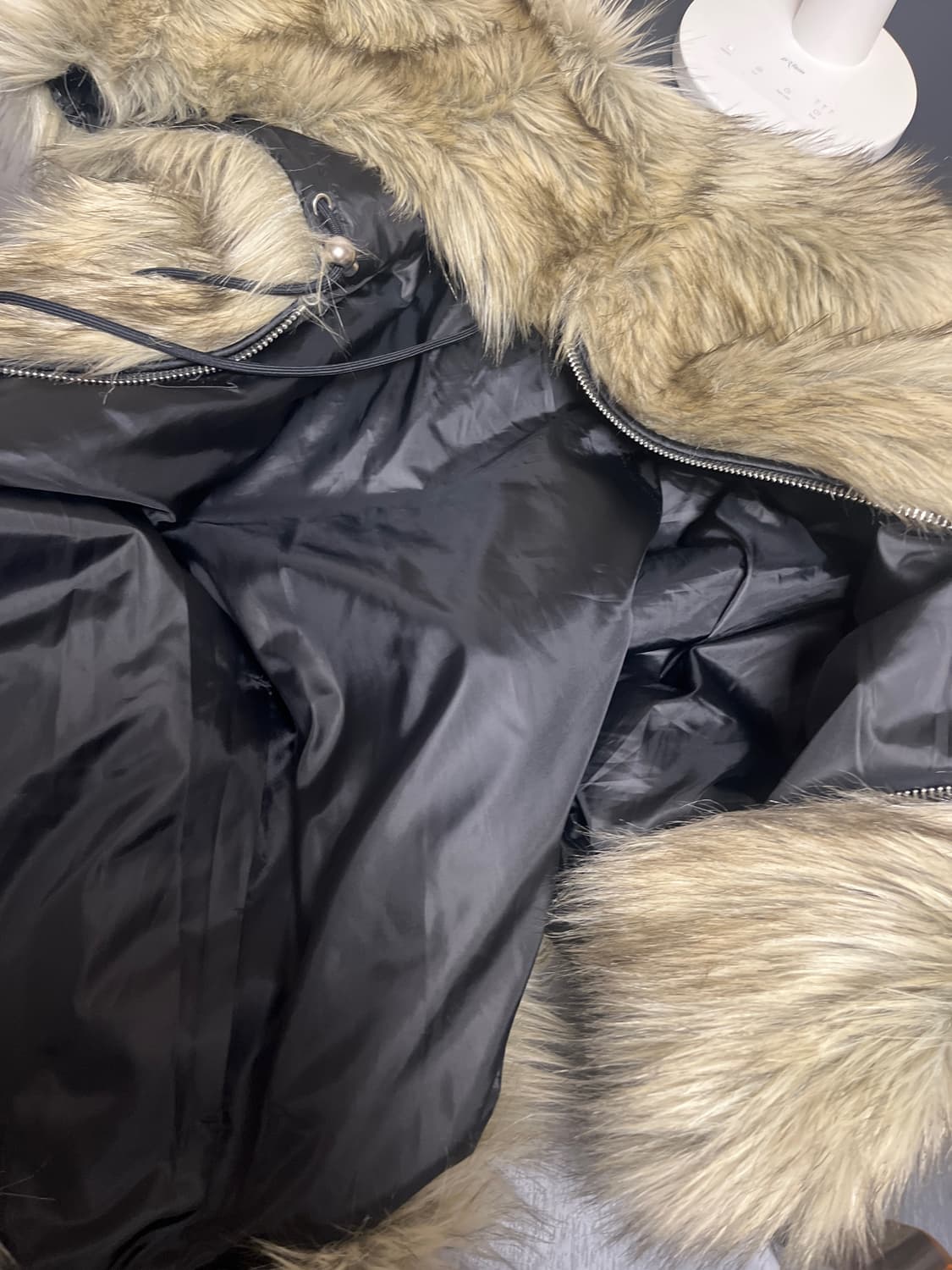 오픈와이와이 퍼자켓 베이지 S 상품이미지3