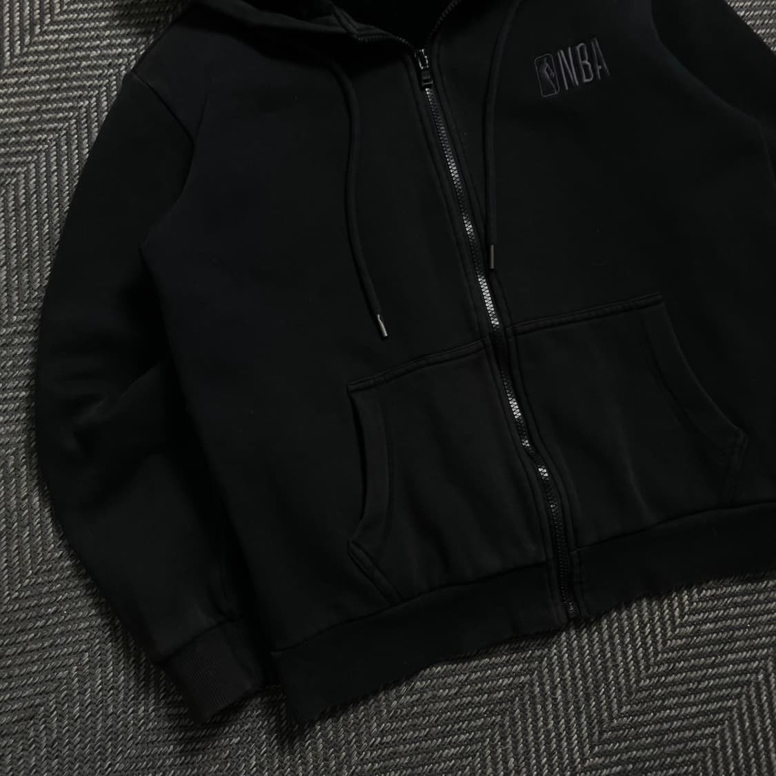 NBA 자수로고 양털 후드집업 블랙 y 4554 상품이미지4