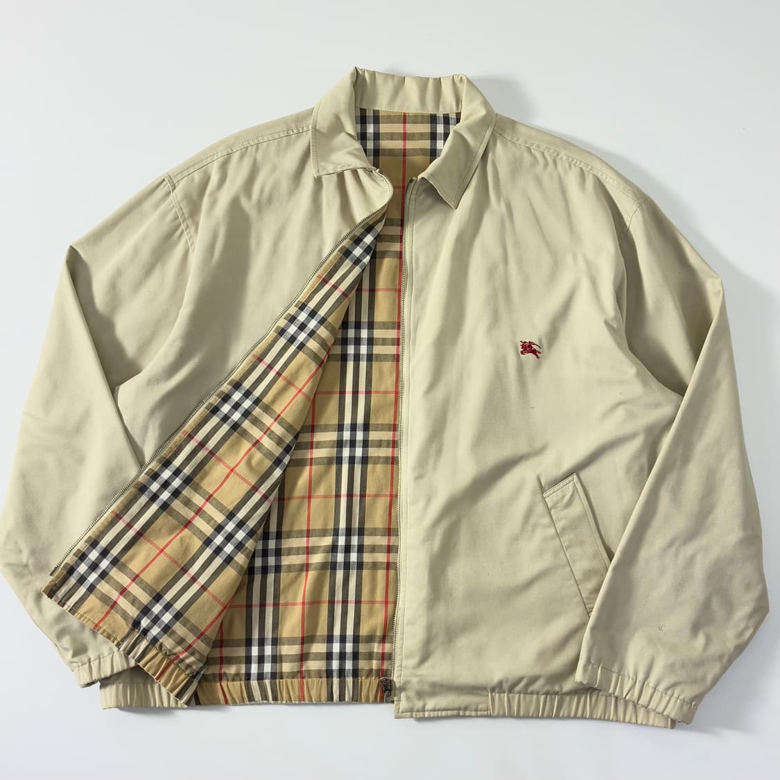 Burberry 버버리90‘s 베이지 노바체크 리버시블 자켓 상품이미지4