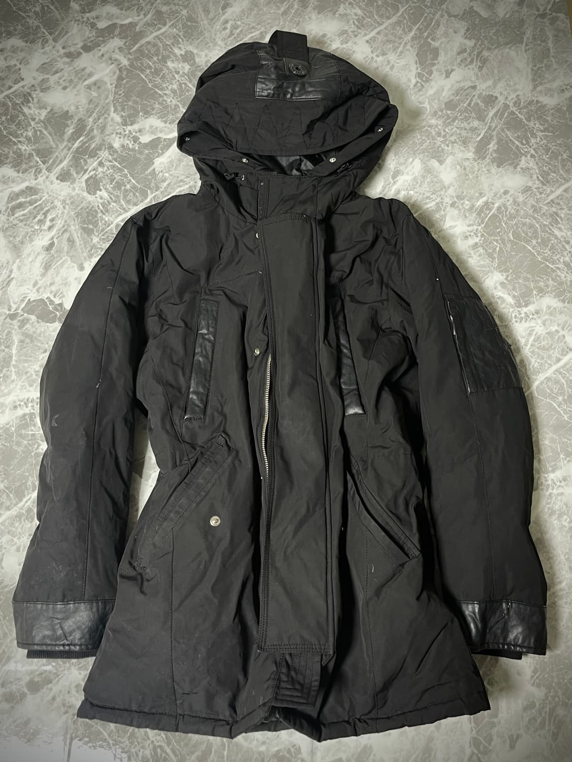 leather stitch hoody jacket 상품이미지1