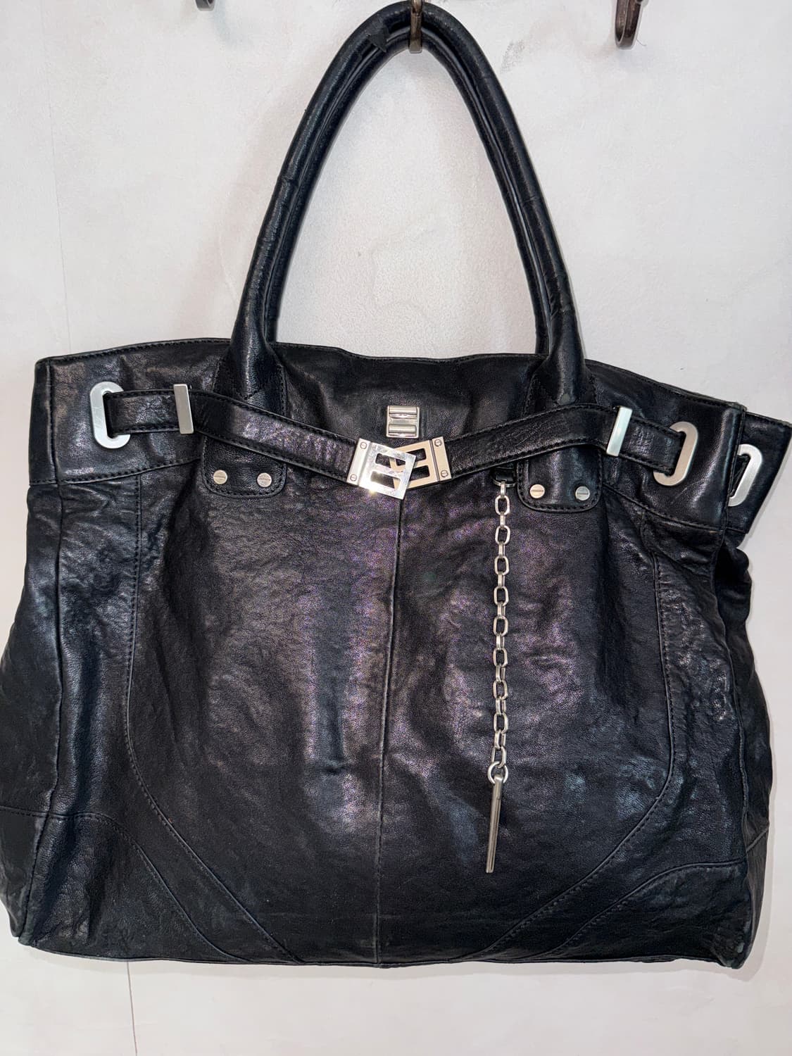 Rachel Zoe black chain buckle tote bag 상품이미지4