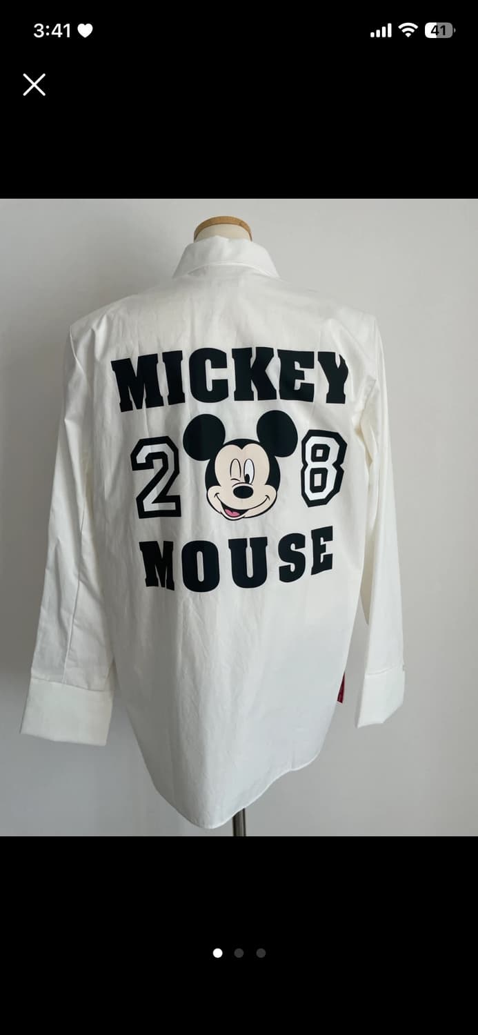 디즈니 미키마우스 정품 오버핏 어깨패드 셔츠 새상품 상품이미지1