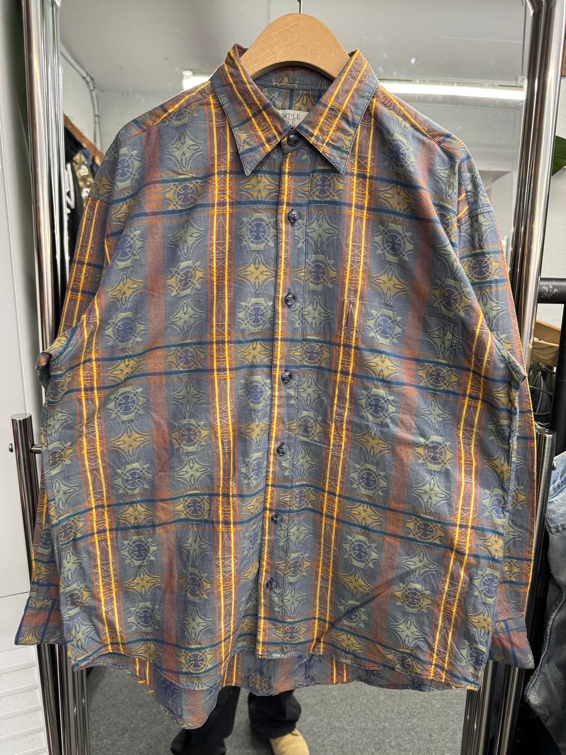 SIMPLE LIFE 빈티지 패턴 긴팔셔츠 상품이미지1