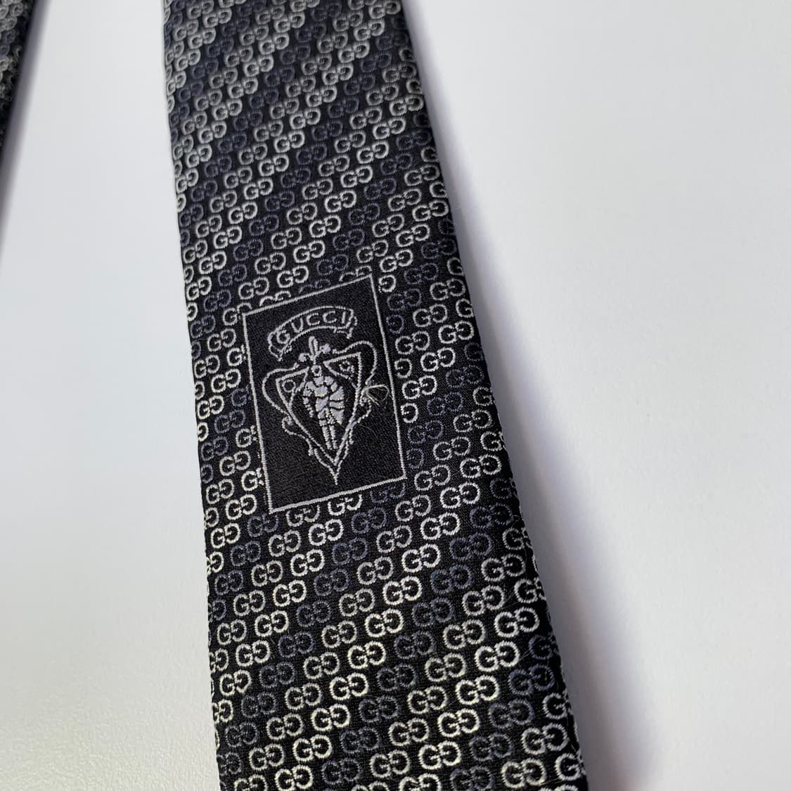 구찌(GUCCI) GG스몰로고 모노그램 블랙 명품넥타이 A+등급 상품이미지10