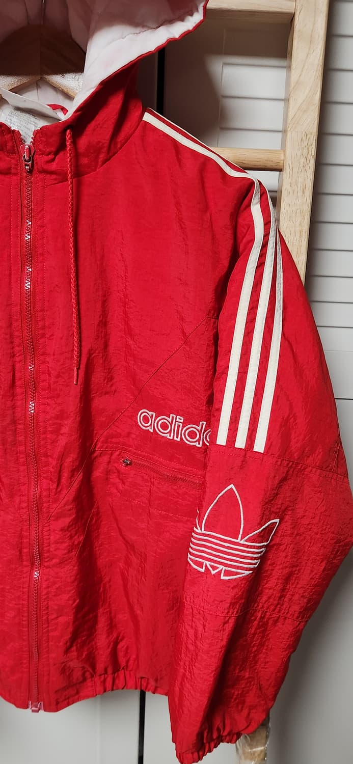 아디다스 삼선 90s 딥레드 바람막이 점퍼 자켓 상품이미지5