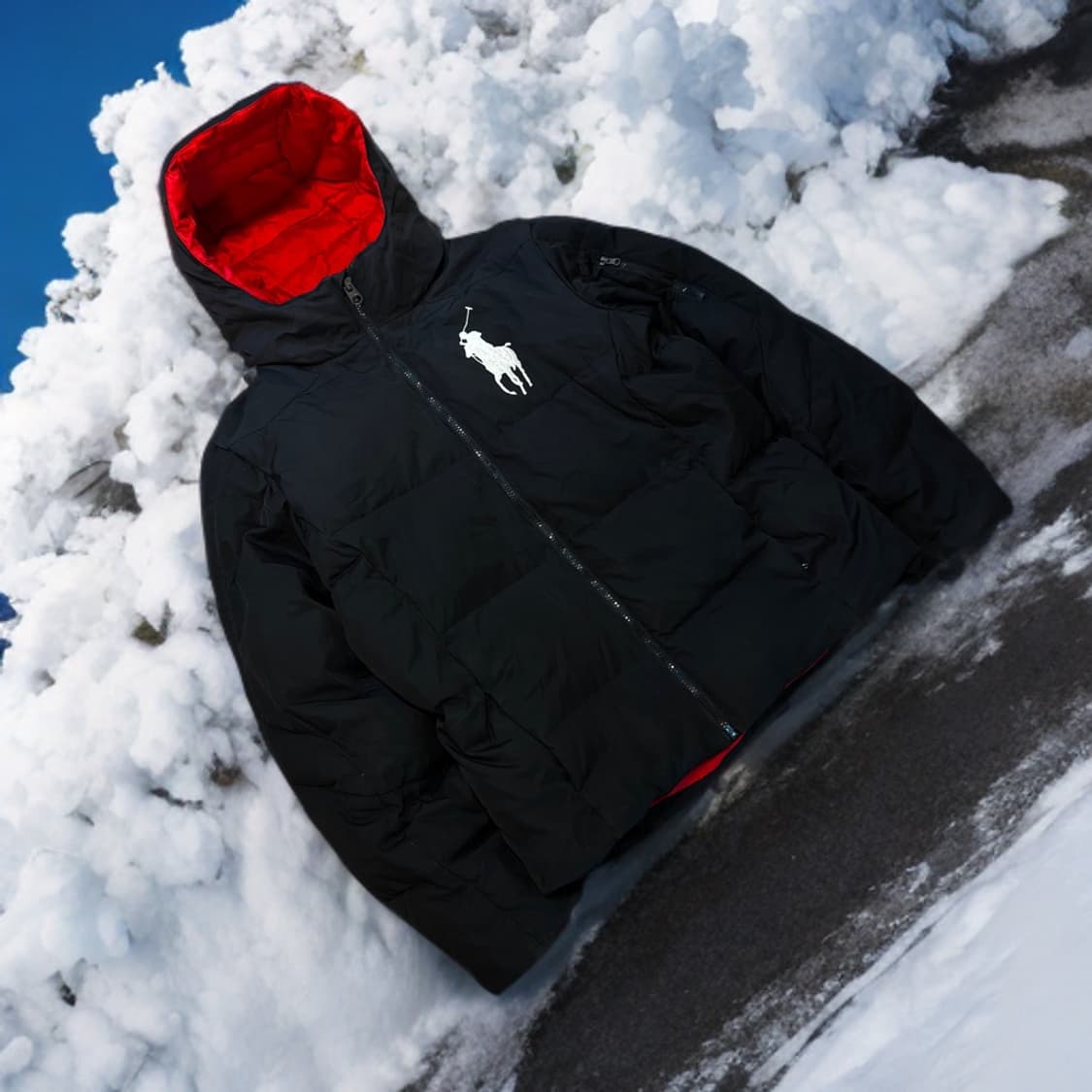 폴로 빅포니 패딩 후디 블랙 (XL) 상품이미지1