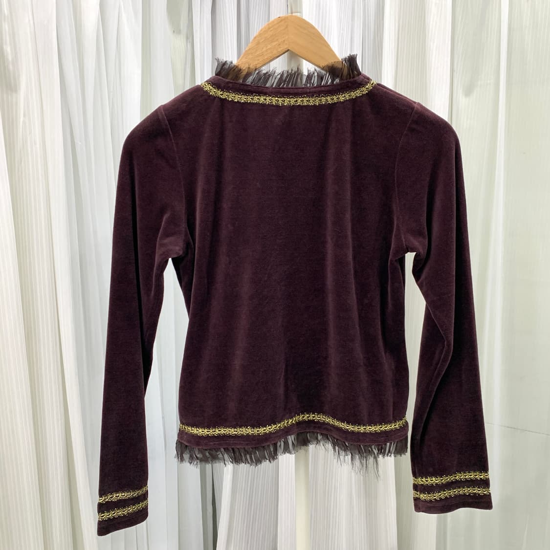 일본 빈티지 Larena 골드 테이핑 벨벳 가디건 1694 상품이미지3