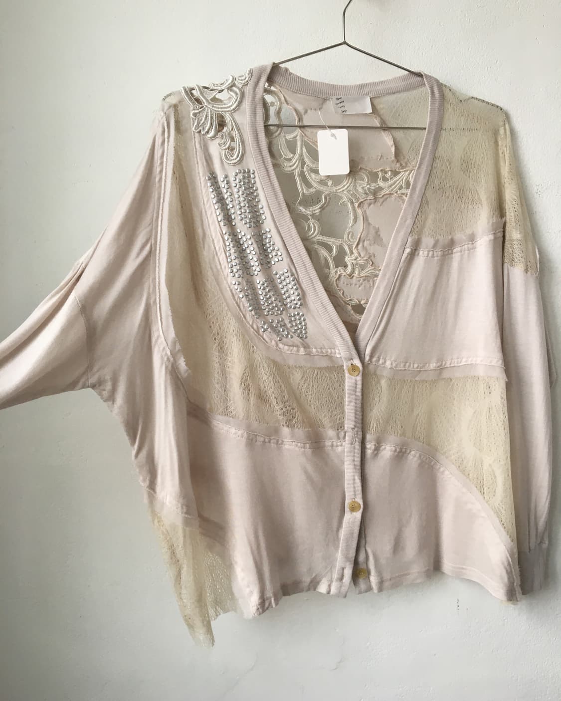 Patch work point caardigan 상품이미지4