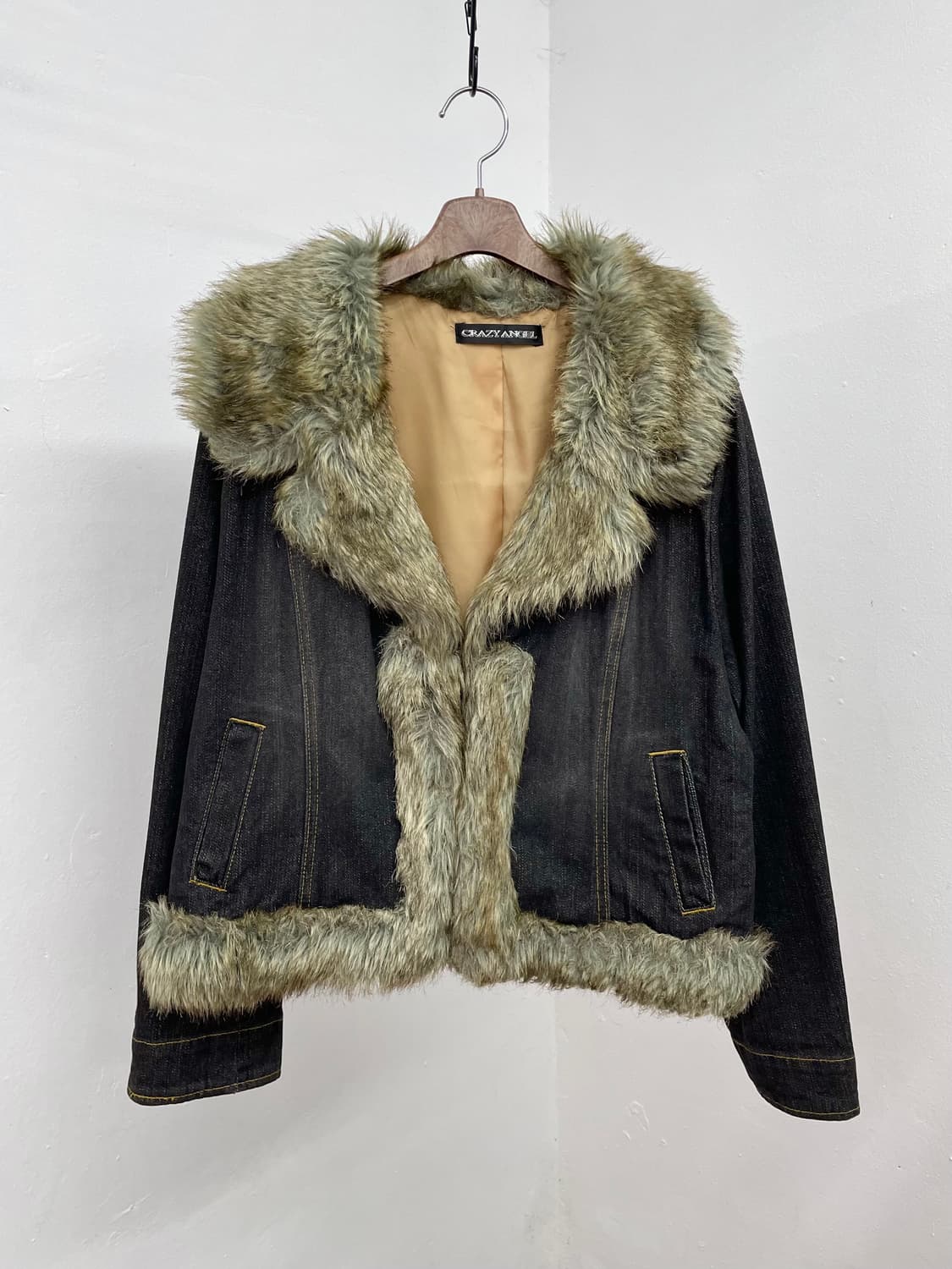 y2k 퍼 트리밍 데님 자켓  상품이미지5