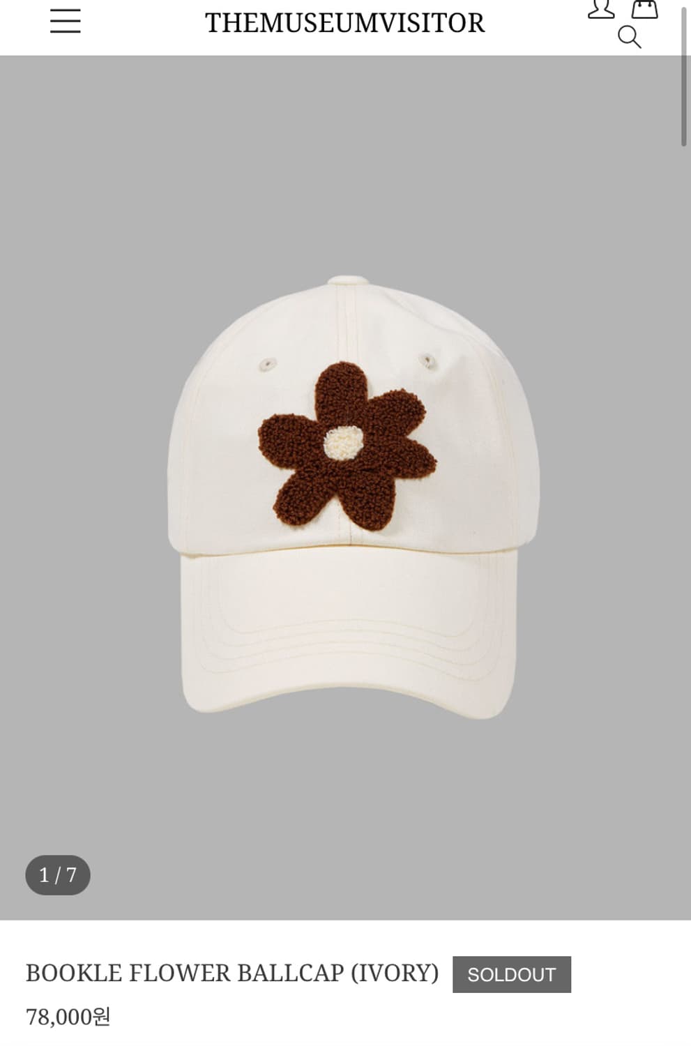 더뮤지엄비지터 Bookle flower ballcap (Ivory) 상품이미지1