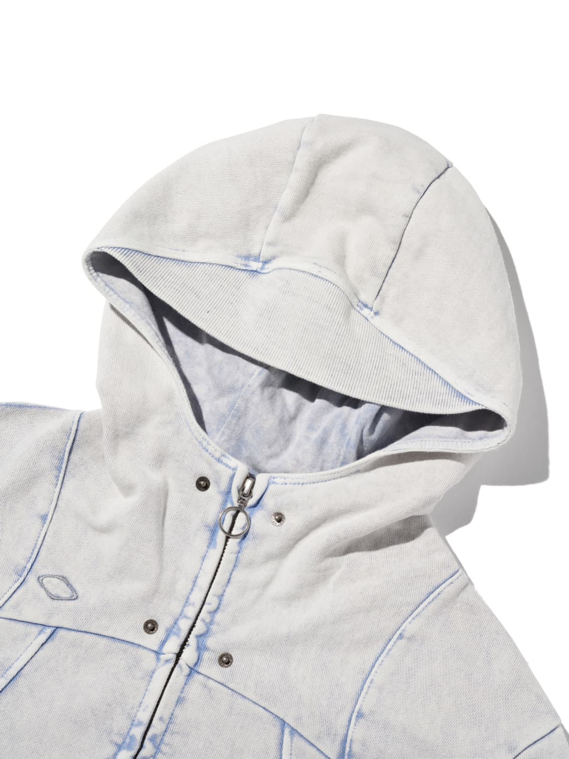 RHOMBUS PUNCHING HOODIE ZIP-UP_BLEACHED 상품이미지3