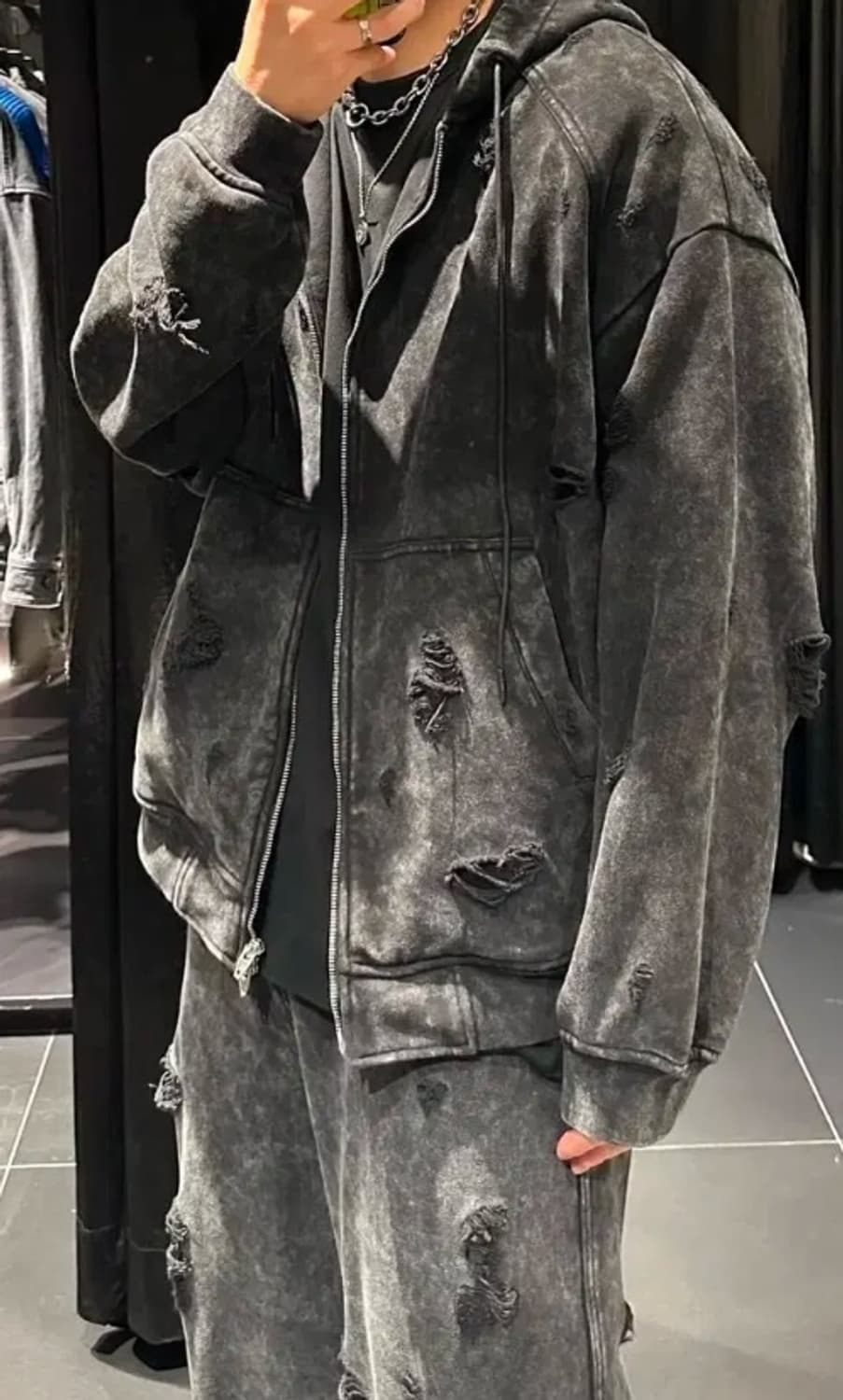 준지 /23fw 디스 브로큰 후드집업 /L 상품이미지1