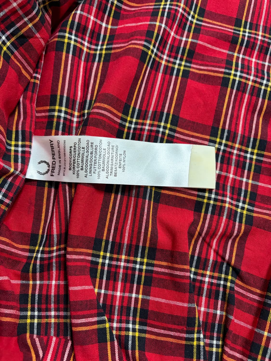 [S] 프레드페리 왁스드 코튼 해링턴 자켓 메이드인 잉글랜드 (브라운) 상품이미지4