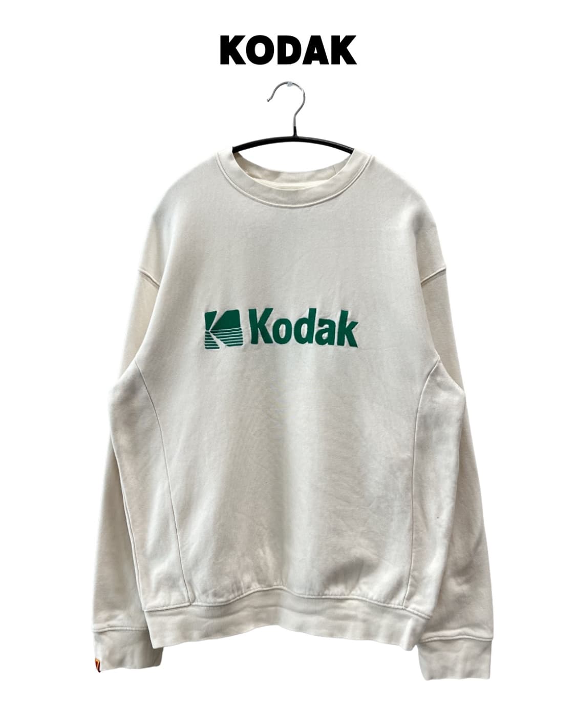 코닥 자수로고 맨투맨 아이보리/그린 상품이미지1